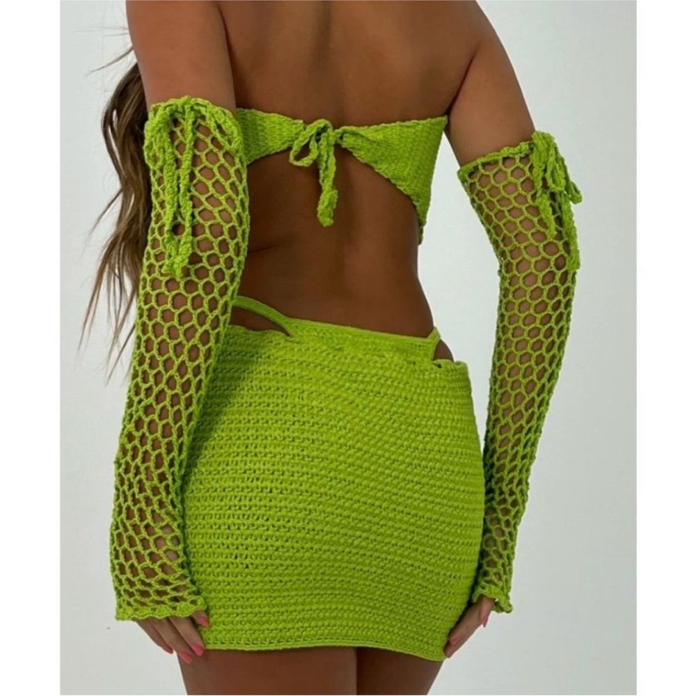 NWT Shondel Seychelles Sarong and Gloves Set in Lime Green - Picture 3 of 6